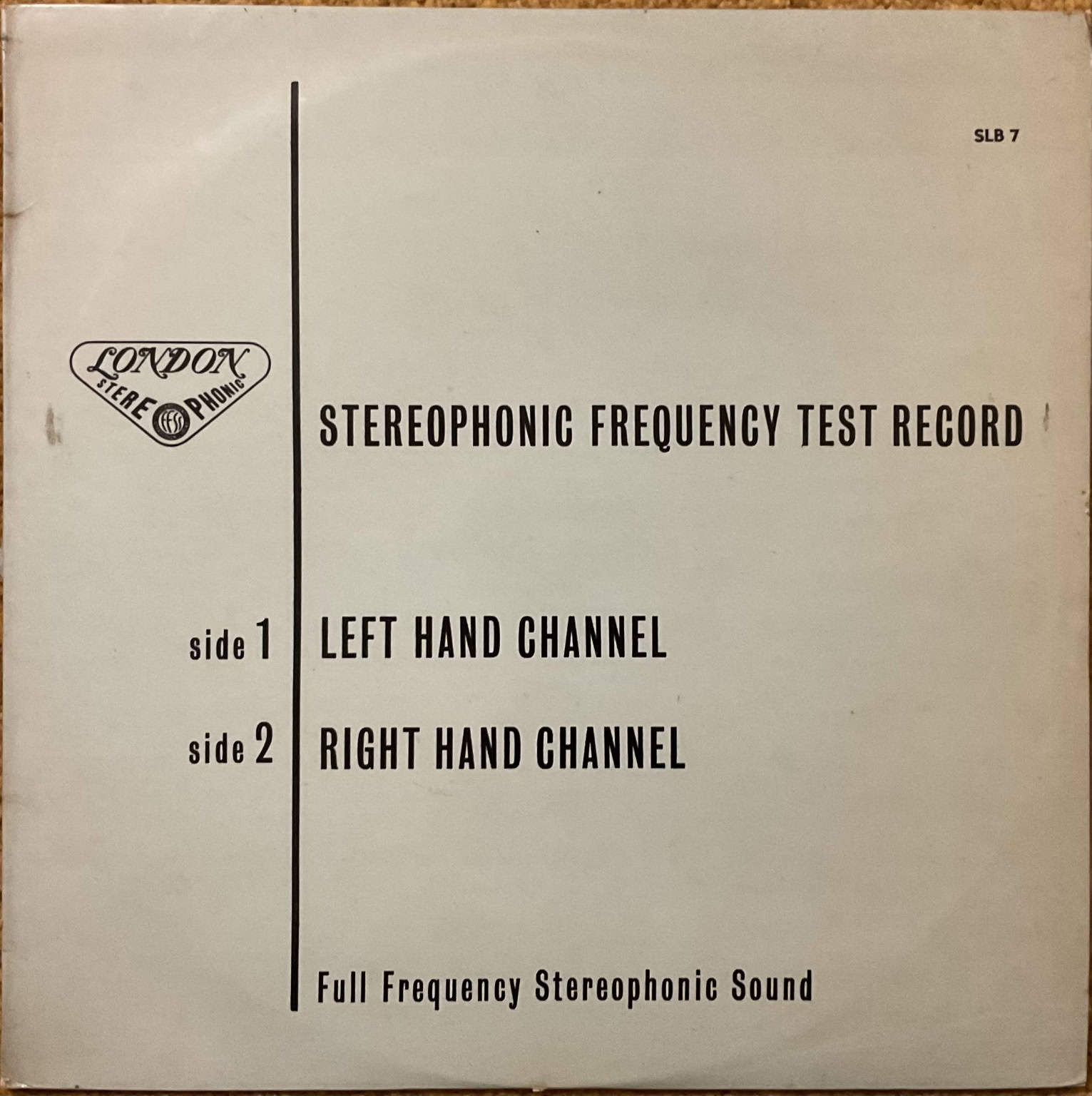Stereophonic frequency test record
