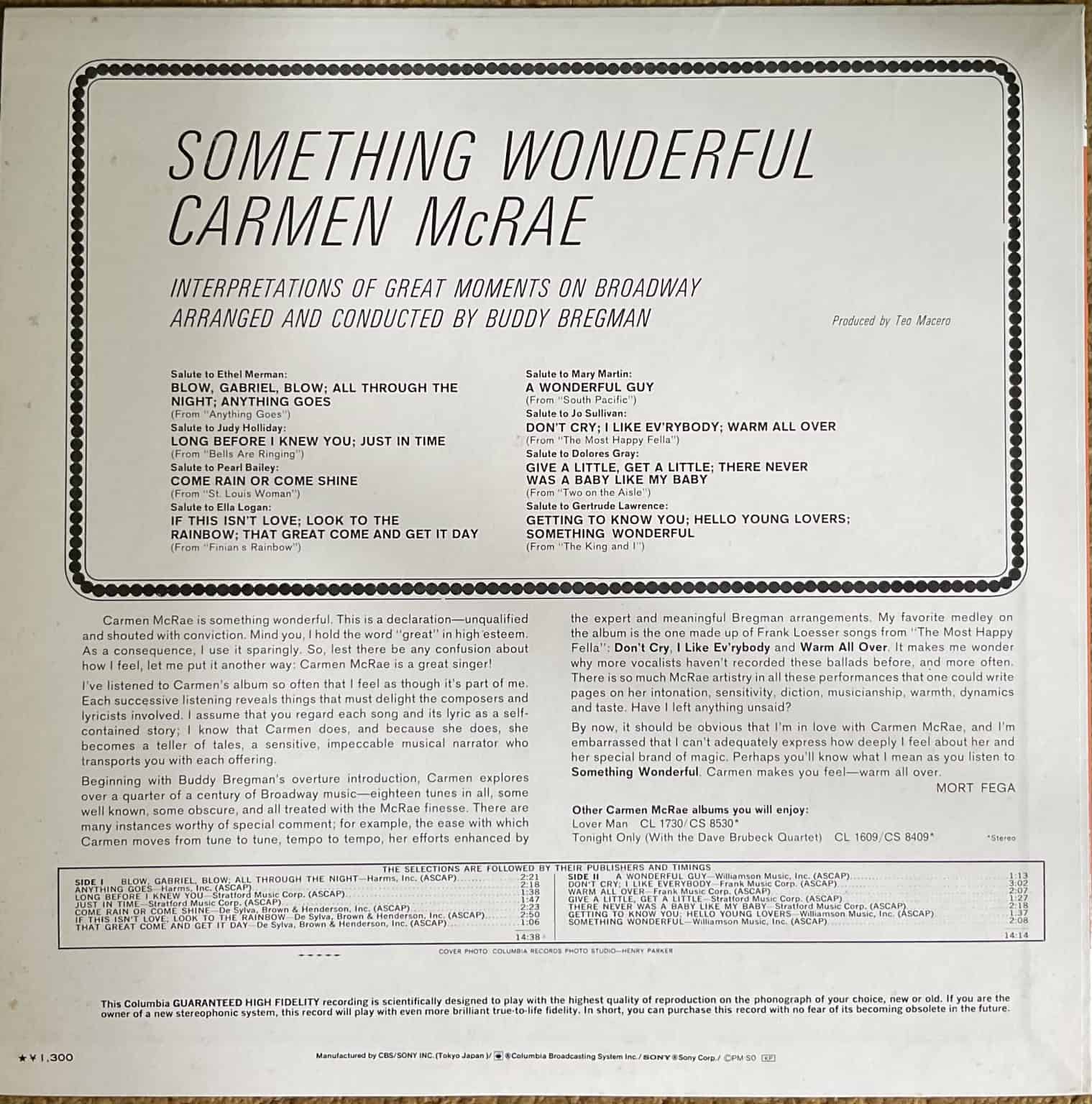 Carmen McRae - Something Wonderful – imaginea 2