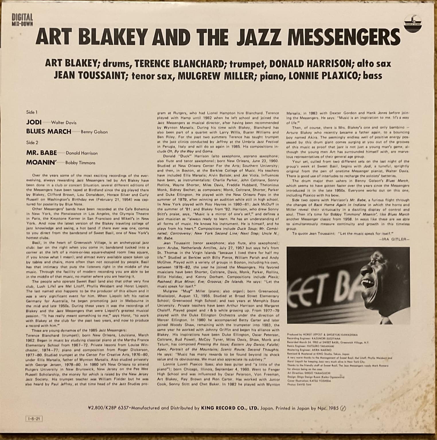 Art Blakey & The Jazz Messengers - Live At The Sweet Basil – imaginea 2