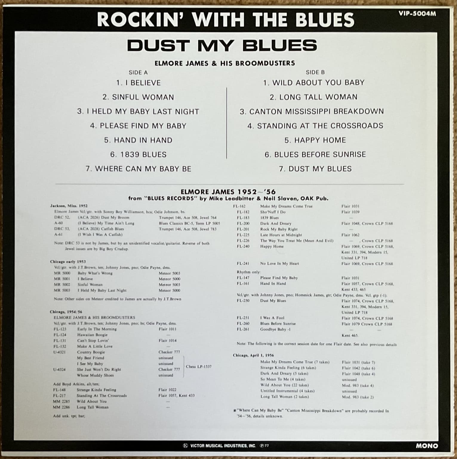 Elmore James And His Broomdusters – Blues After Hours – imaginea 2