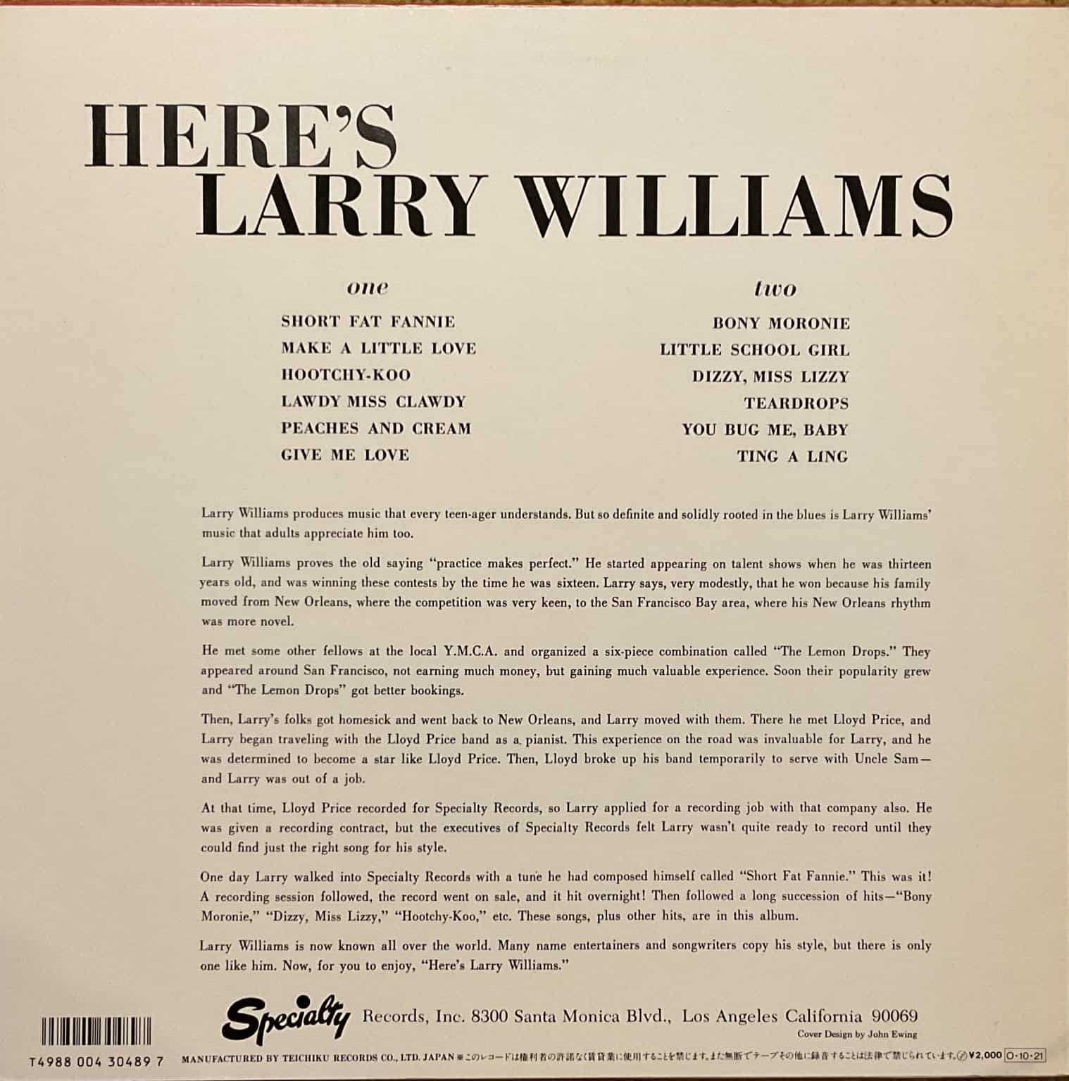 Larry Williams - Here’s Larry Williams – imaginea 2