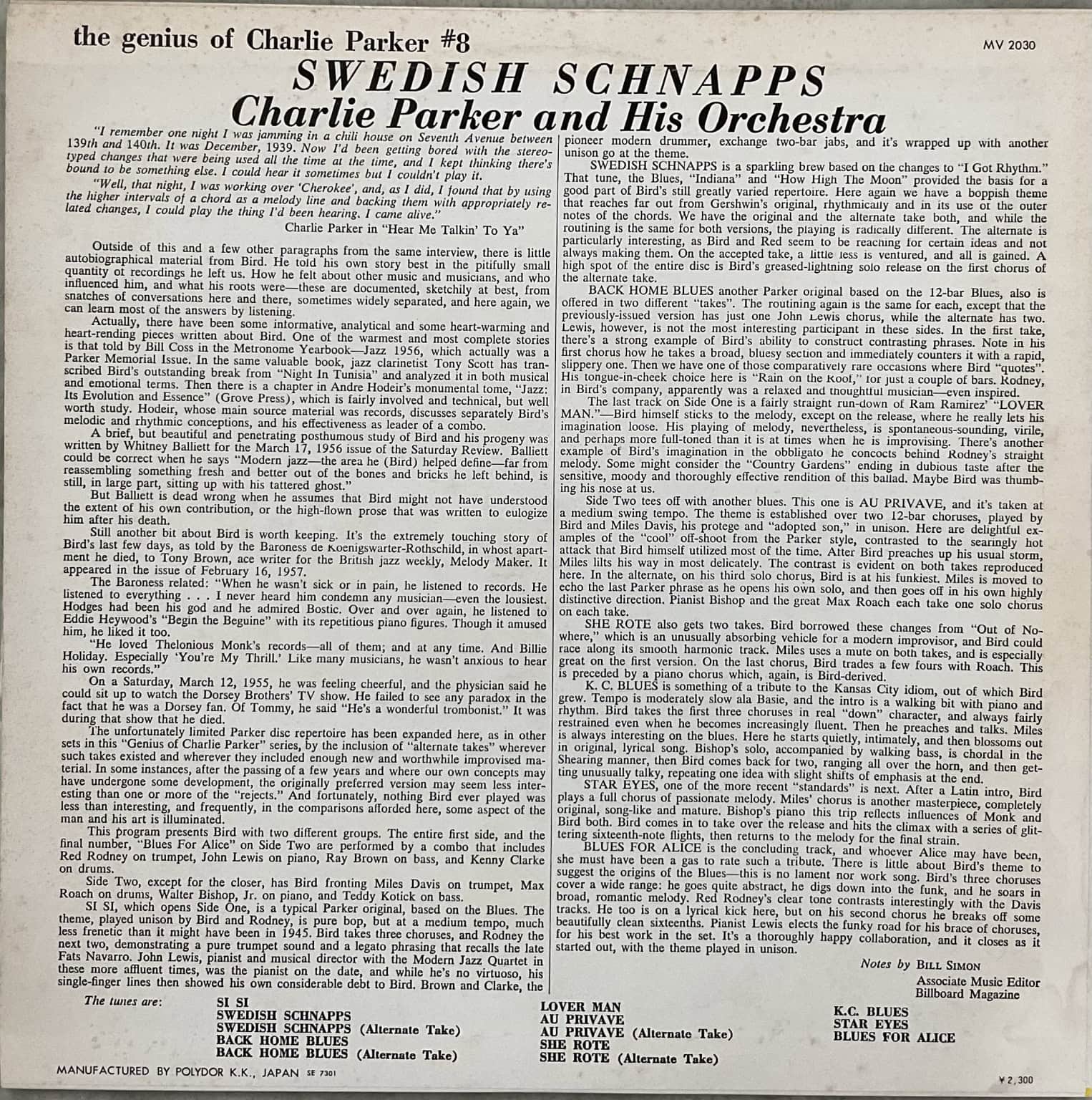 Charlie Parker And His Orchestra ‎– Swedish Schnapps – imaginea 2