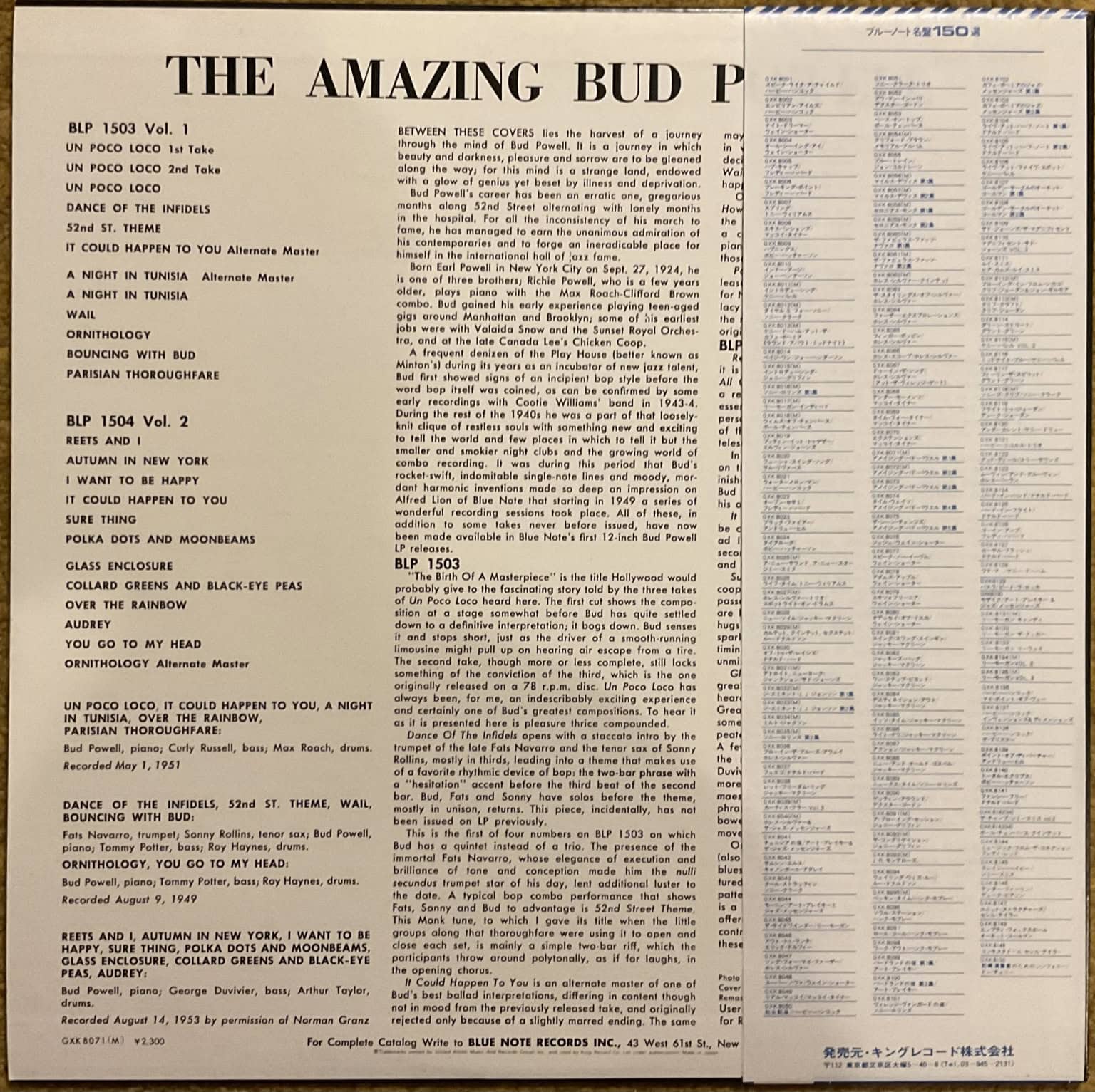 Bud Powell ‎– The Amazing Bud Powell, Volume 1 – imaginea 2