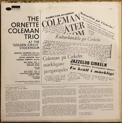 The Ornette Coleman Trio ‎– At The "Golden Circle" Stockholm - Volume One – imaginea 2