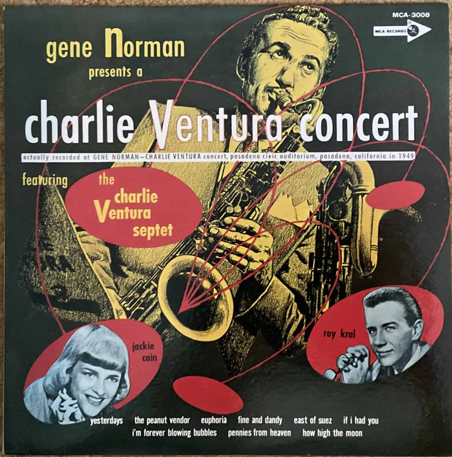 Gene Norman Presents Charlie Ventura Featuring The Charlie Ventura Septet, Jackie Cain, Roy Kral – Gene Norman Presents A Charlie Ventura Concert