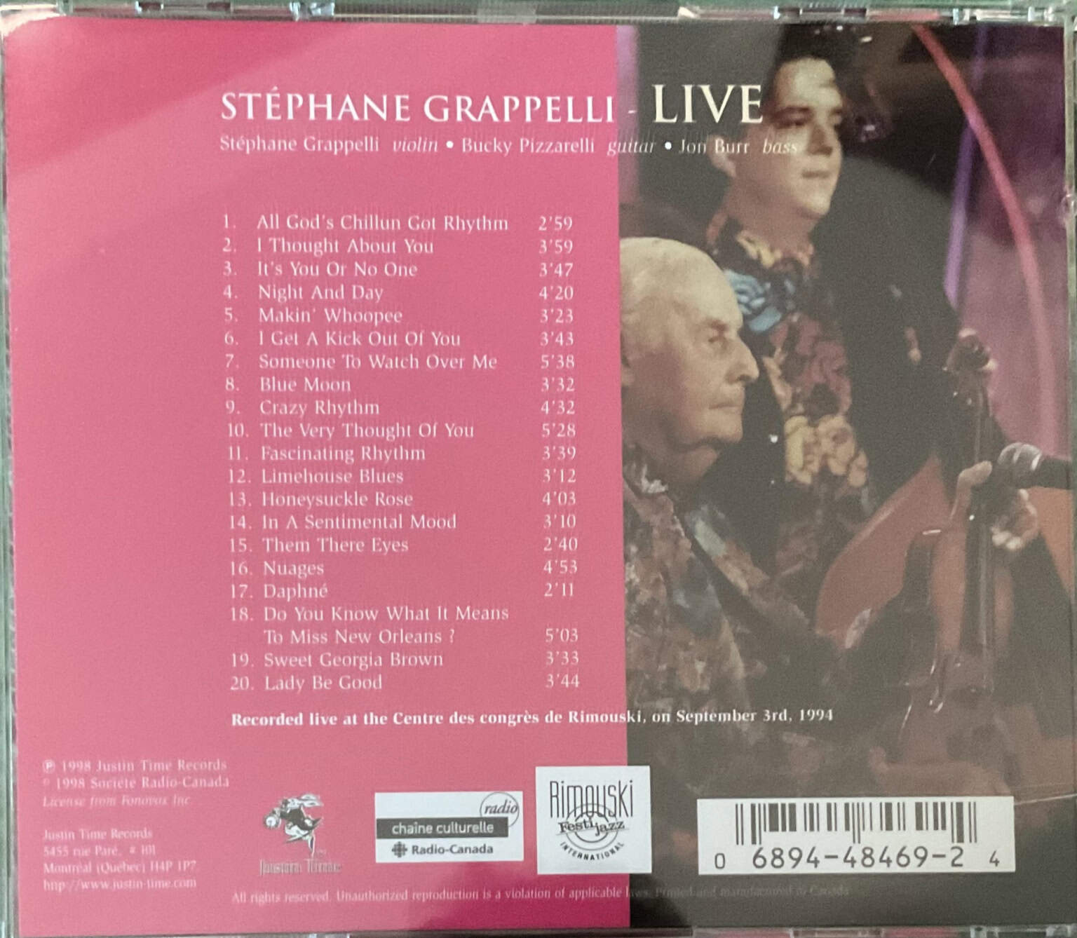 Stéphane Grappelli – Live – imaginea 2