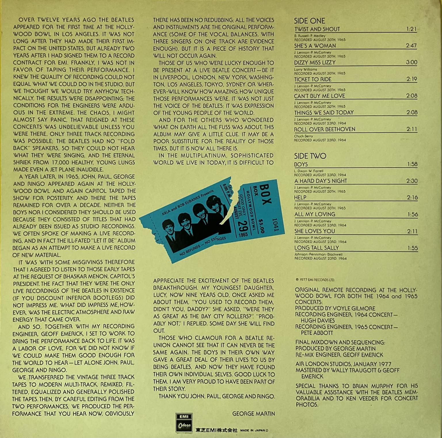 The Beatles At The Hollywood Bowl – imaginea 2