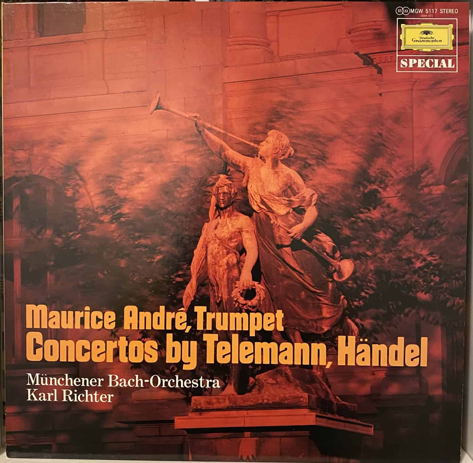 Telemann, Händel, Maurice André, Münchener Bach-Orchestra, Karl Richter ‎– Concertos By Telemann, Händel