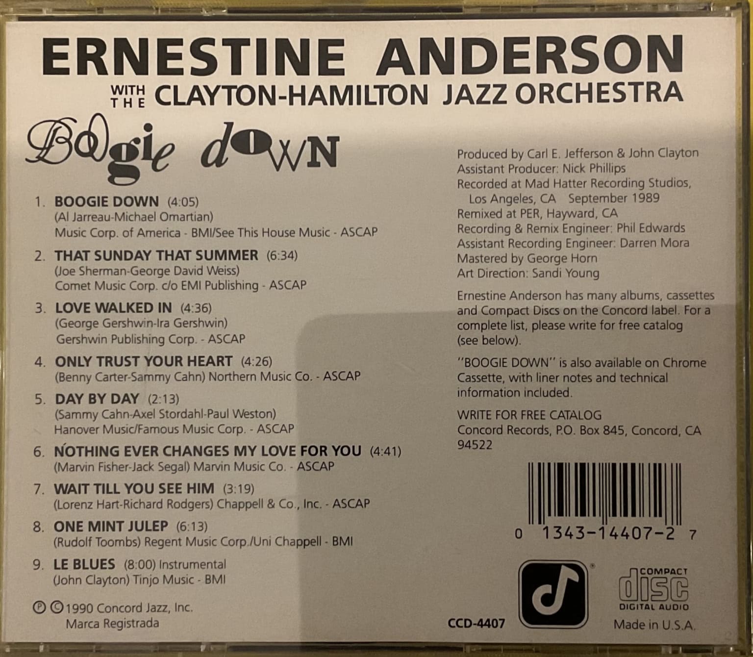 Ernestine Anderson With The Clayton-Hamilton Jazz Orchestra – Boogie Down – imaginea 2