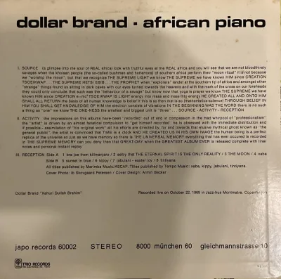 Dollar Brand - African Piano – imaginea 2