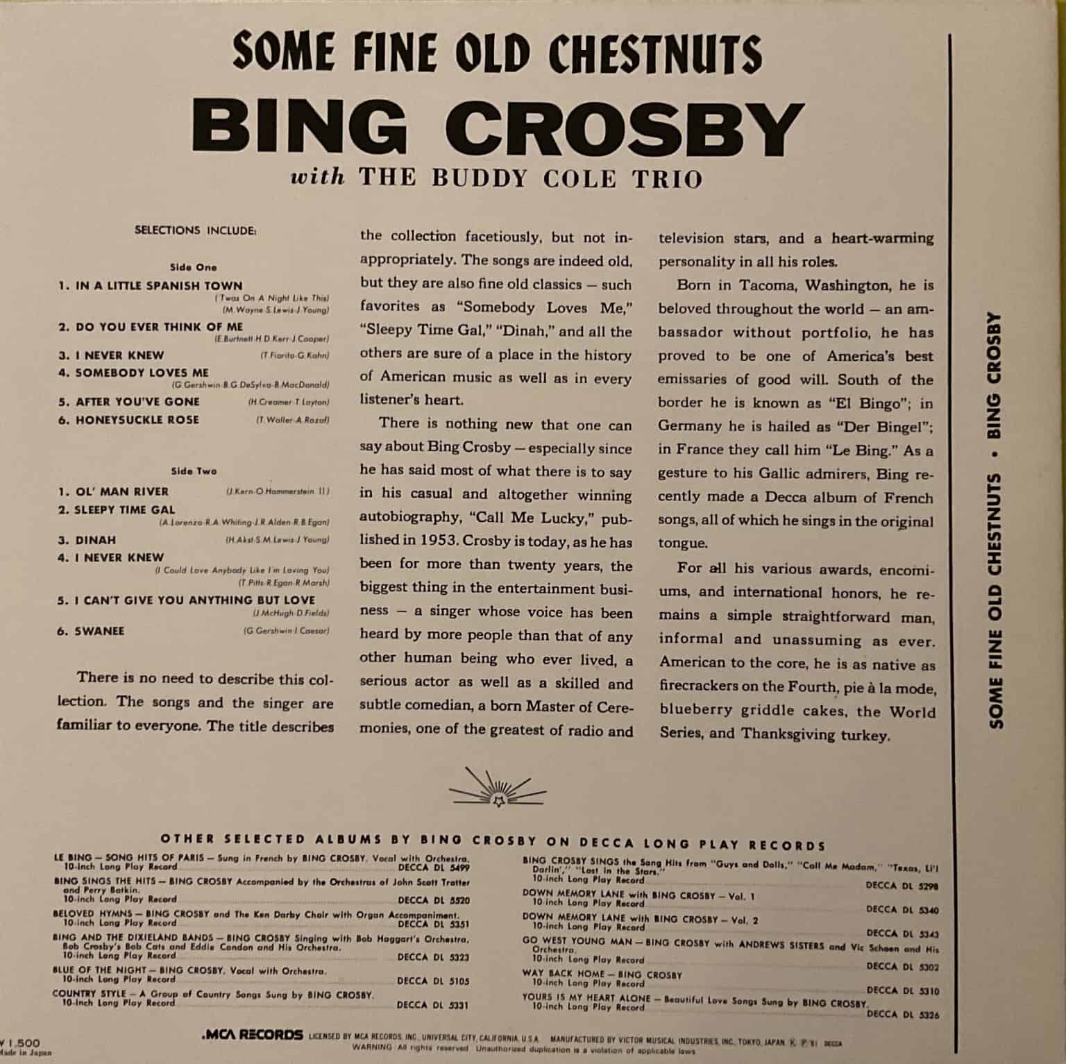 Bing Crosby - Some Fine Old Chestnuts – imaginea 2