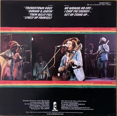 Bob Marley And The Wailers ‎– Live – imaginea 2