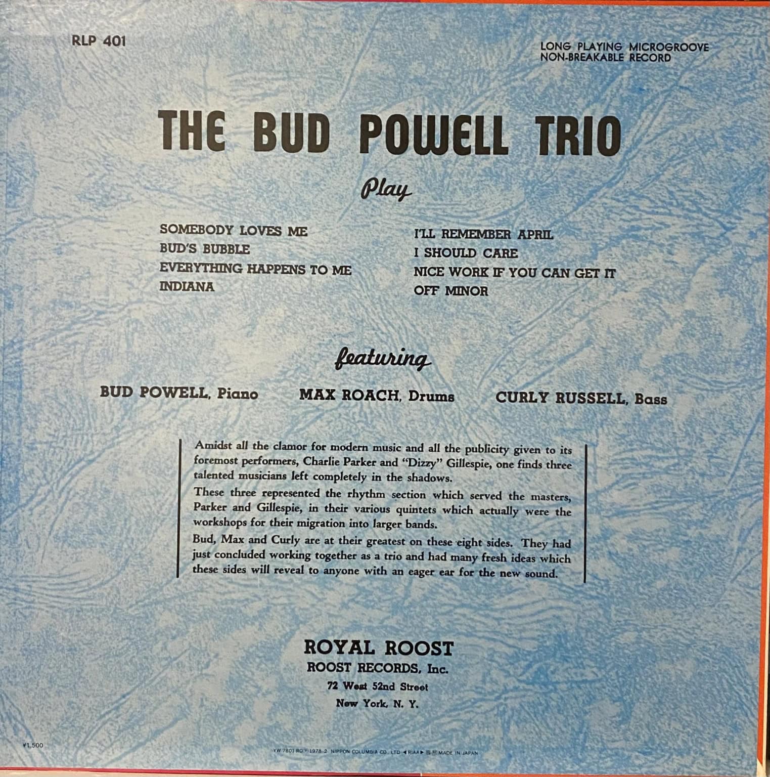 The Bud Powell Trio – The Bud Powell Trio – imaginea 2