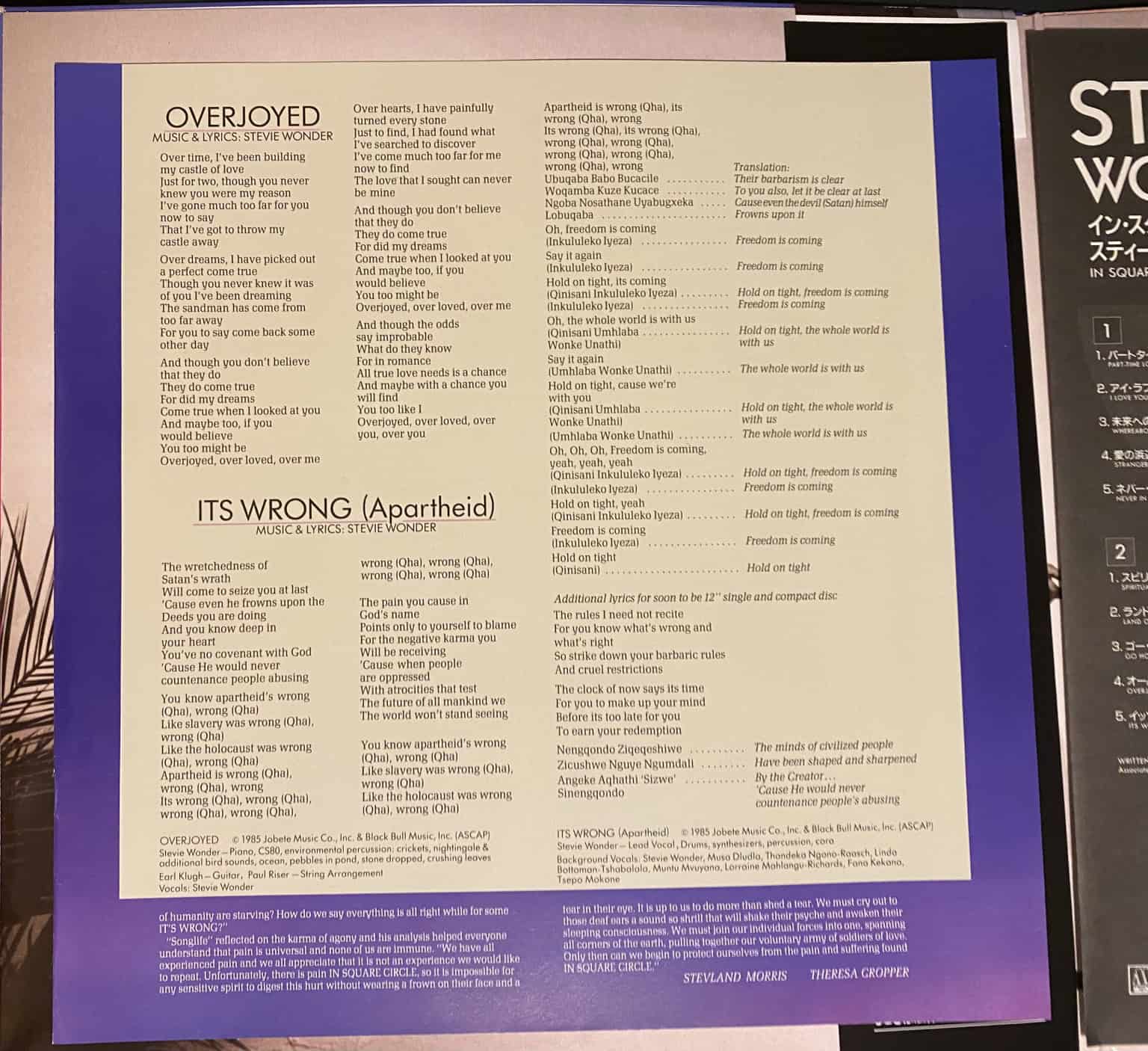 Stevie Wonder ‎– In Square Circle – imaginea 4
