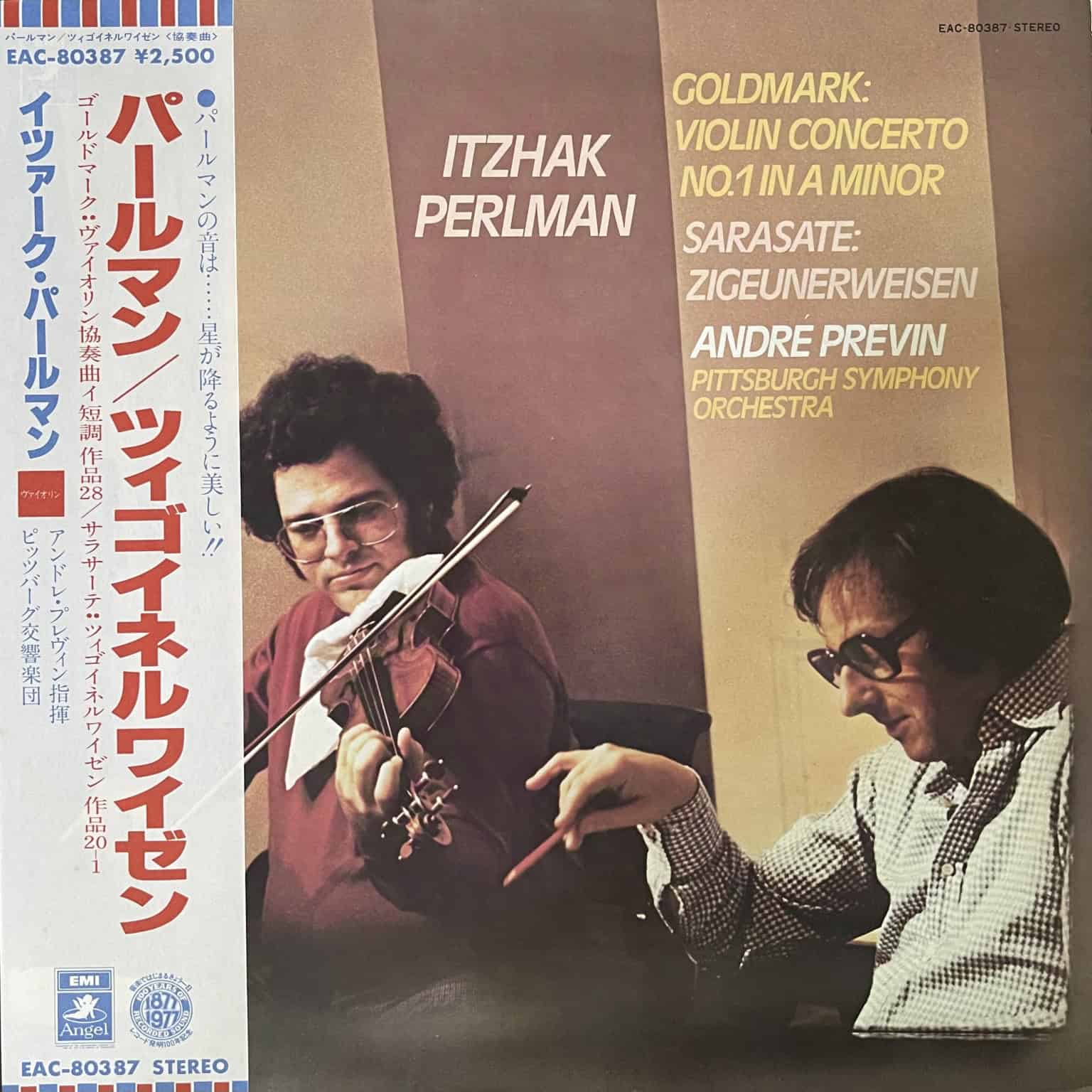 Goldmark, Sarasate, Itzhak Perlman, André Previn, Pittsburgh Symphony Orchestra ‎– Violin Concerto No. 1 In A Minor / Zigeunerweisen